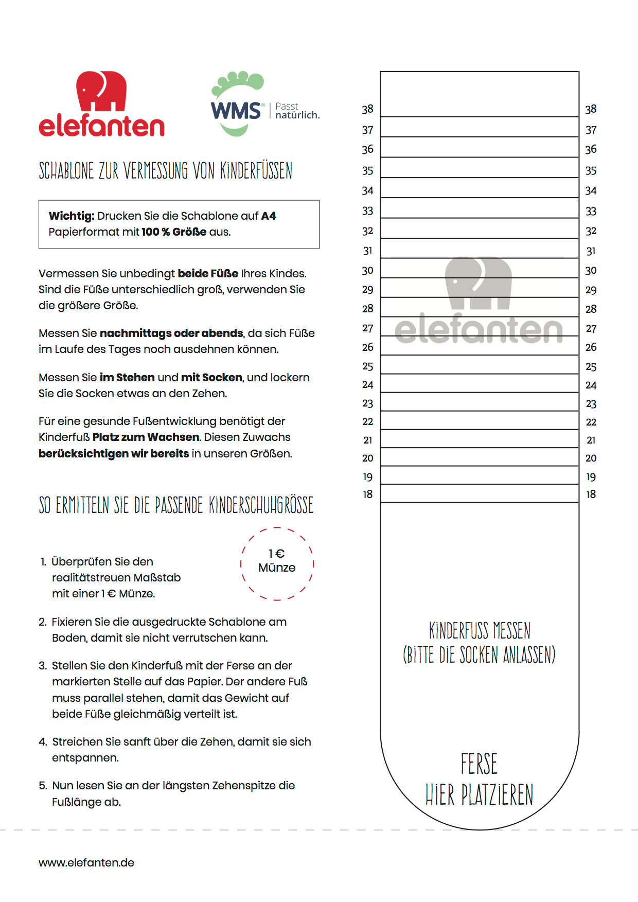 Kinderfusse Richtig Messen Elefanten Kinderschuhe